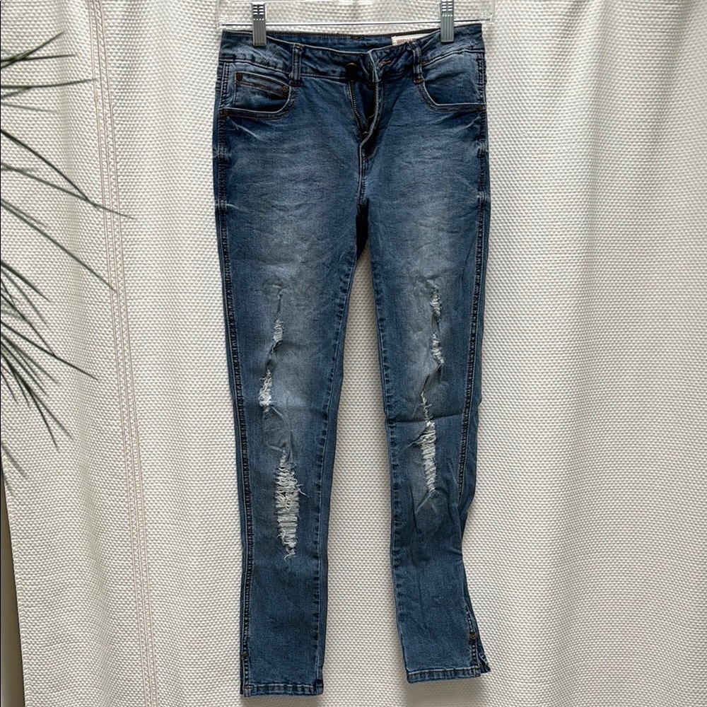 Wish List Blue Skinny Distressed Jeans size 3